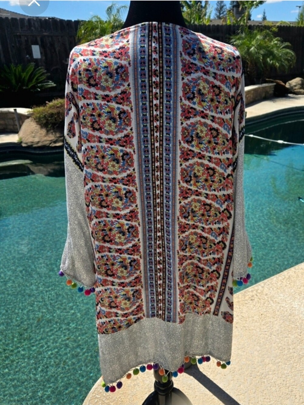 Swimsuit Coverup Kimono Top Boho XL - Picture 5 of 12